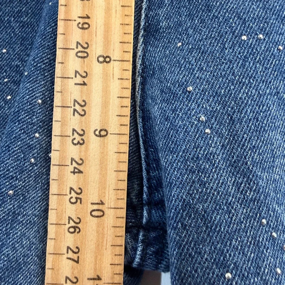 Justice Y2K Sparkle Wide Leg Denim Jeans Girls Size 14 School Embellished Grunge